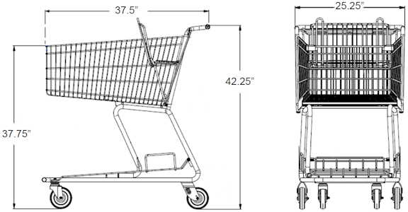 Medium Size Metal Shopping Cart