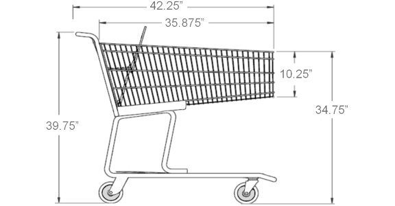 Large Scanner Metal Shopping Cart