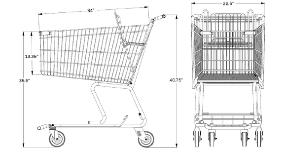Standard Size Metal Shopping Cart